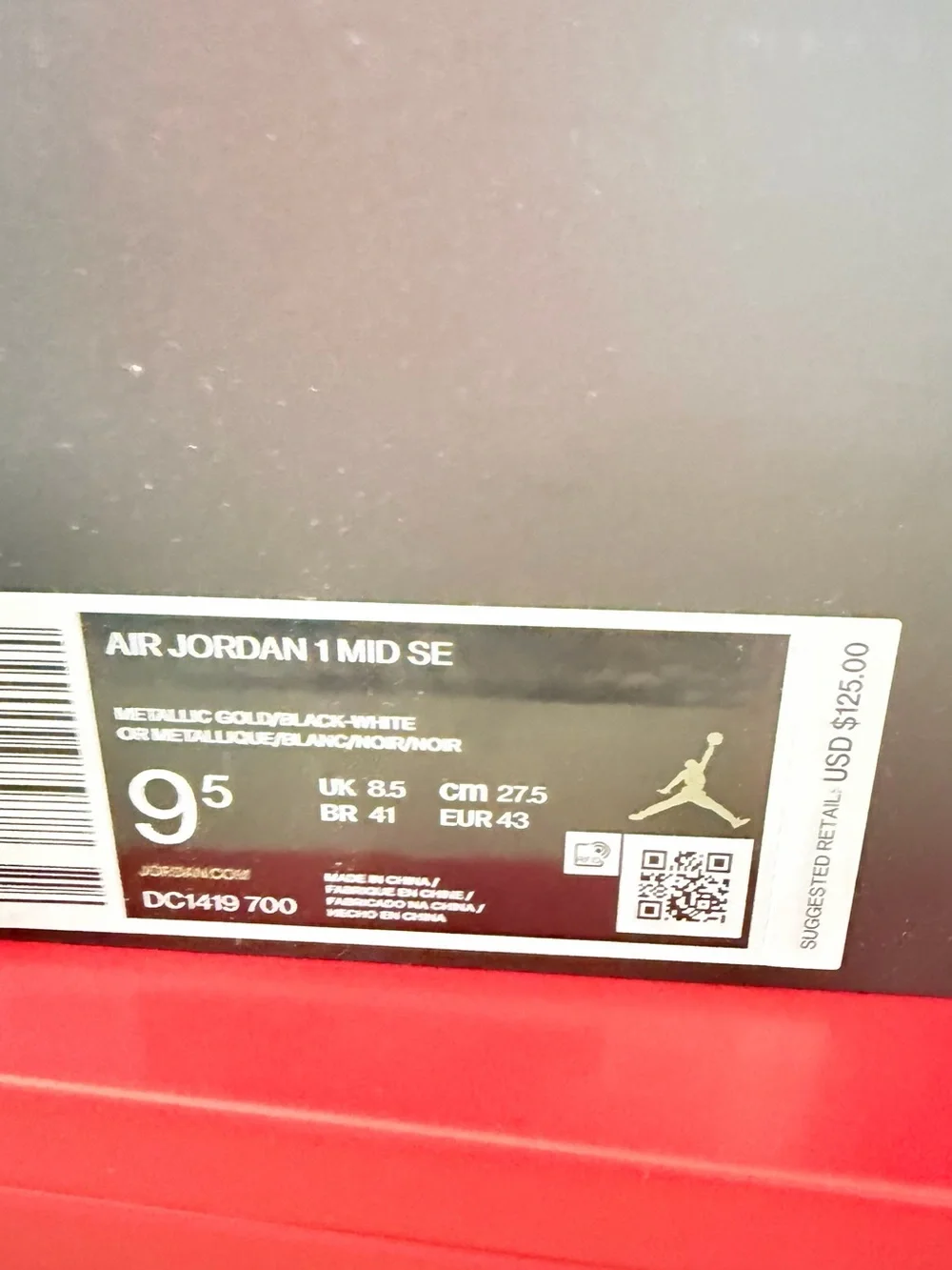 Jordan 1 Mid Men’s Metallic Gold & Black Athletic Sneakers